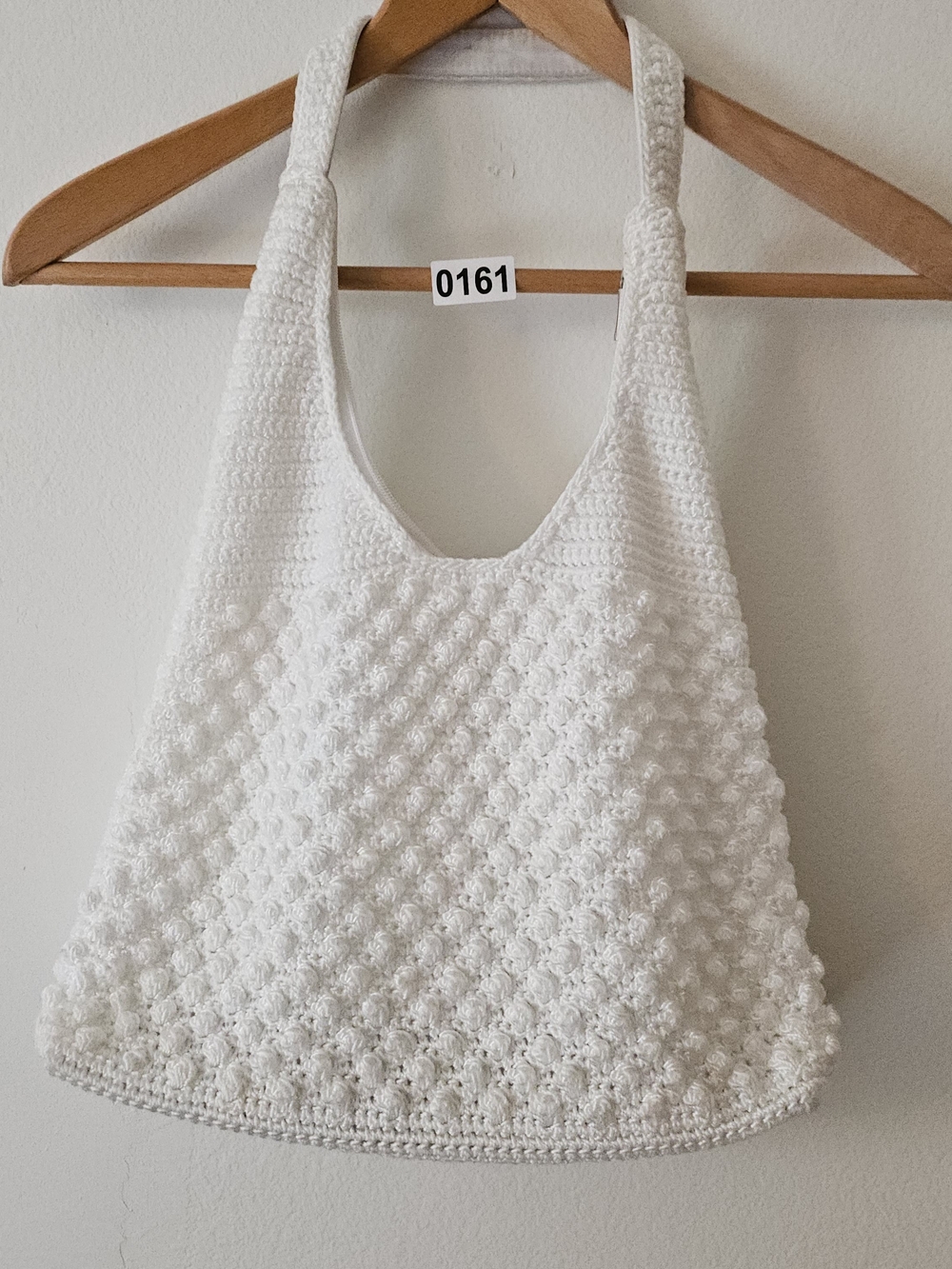 Cato White Crochet Hobo Bag 161